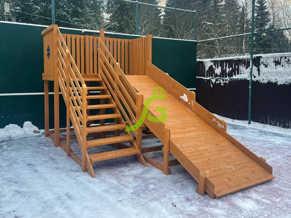 Деревянная зимняя горка IgraGrad Snow Fox (скат 4 м)