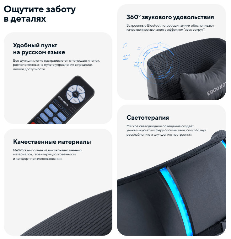 Офисное массажное кресло Ergonova MeWork Black