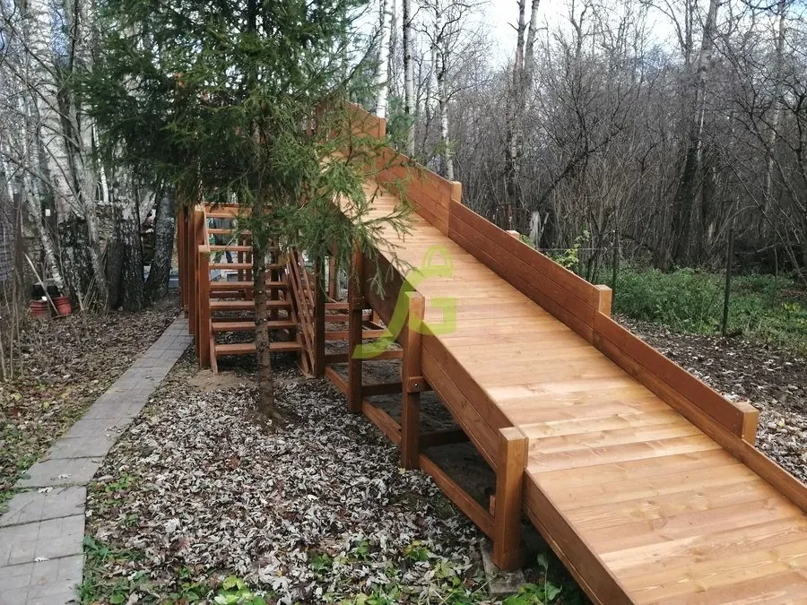 Зимняя деревянная горка IgraGrad Snow Fox (скат 10 м)