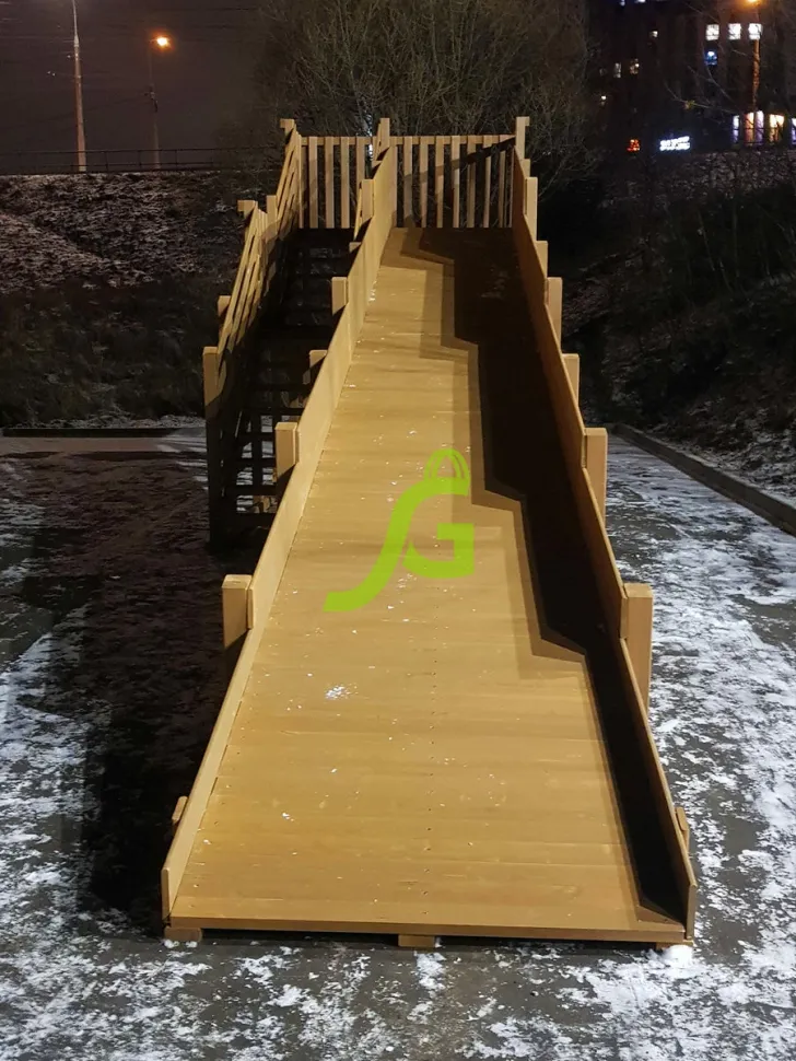 Зимняя деревянная горка IgraGrad Snow Fox (скат 10 м)